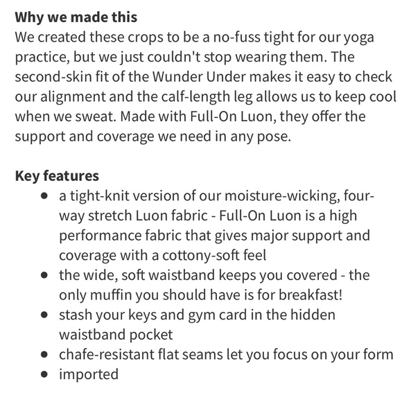 Lululemon Wunder Under Crop - Picture 2 of 5